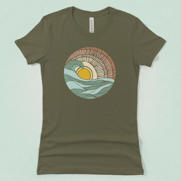 Barrel Wave Sunset Women's Tee