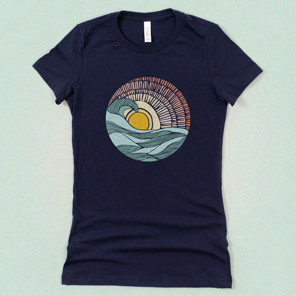 Barrel Wave Sunset Women's Tee