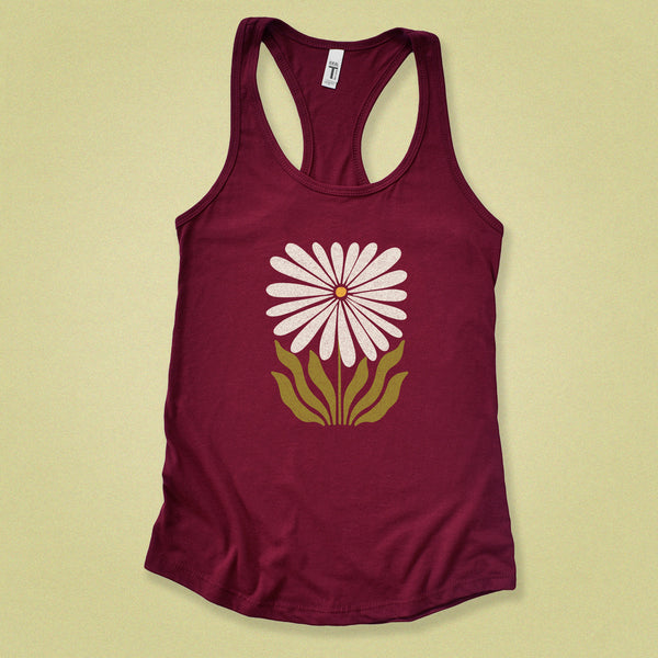 Modern Daisy Flower Tank Top