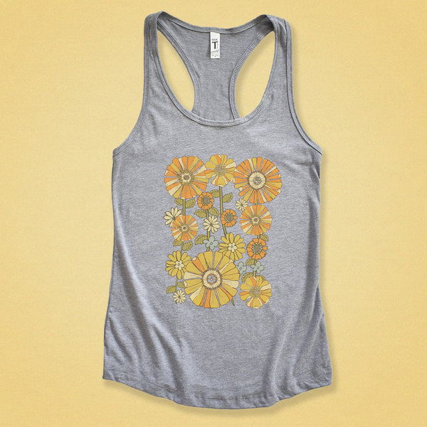 70's Retro Flower Tank Top