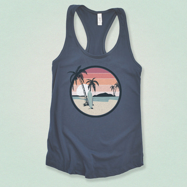 Tropical Beach Surfer Tank Top