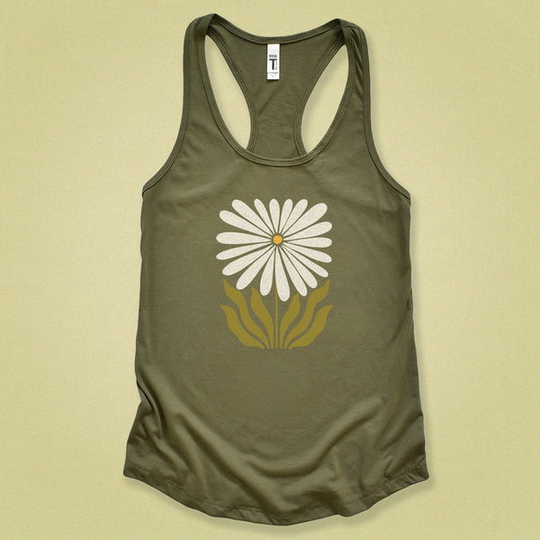 Modern Daisy Flower Tank Top