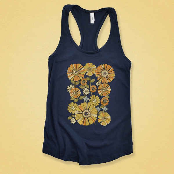70's Retro Flower Tank Top