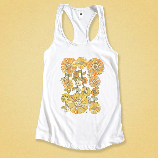 70's Retro Flower Tank Top