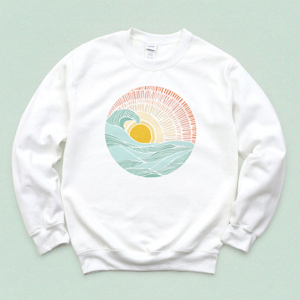Barrel Wave Sunset Crewneck Sweatshirt