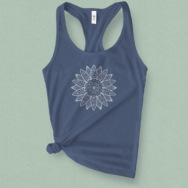 Abstract Summer Flower Tank Top - MoxiCali