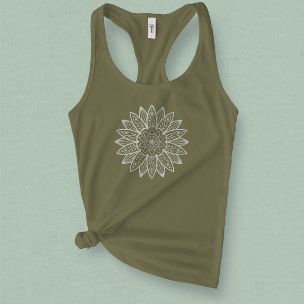 Abstract Summer Flower Tank Top - MoxiCali