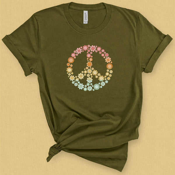 Mini Flower Peace Sign Graphic Tee - MoxiCali