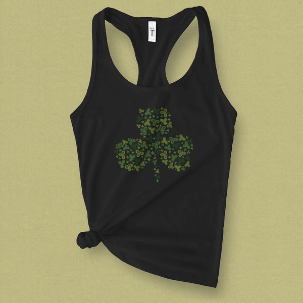St Patrick's Day Shamrock Graphic Tank Top - MoxiCali