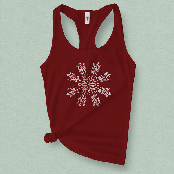 Retro Boho Snowflake Graphic Tank Top - MoxiCali