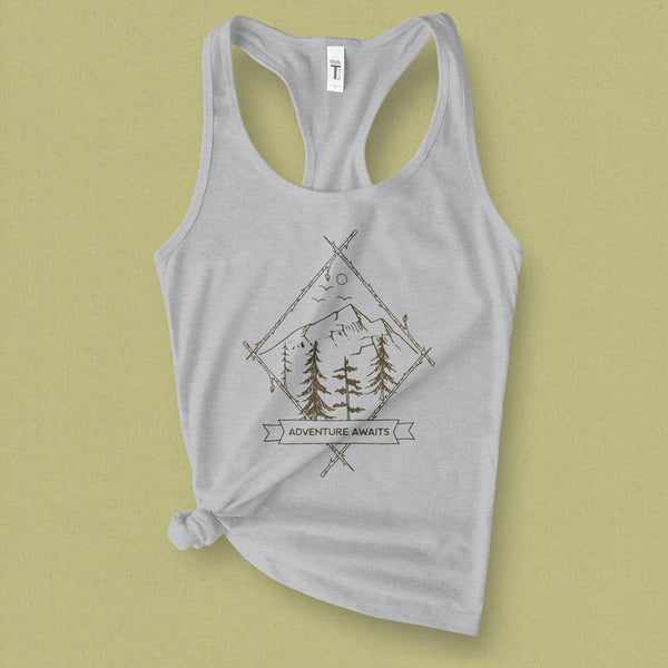 Adventure Awaits Graphic Tank Top - MoxiCali