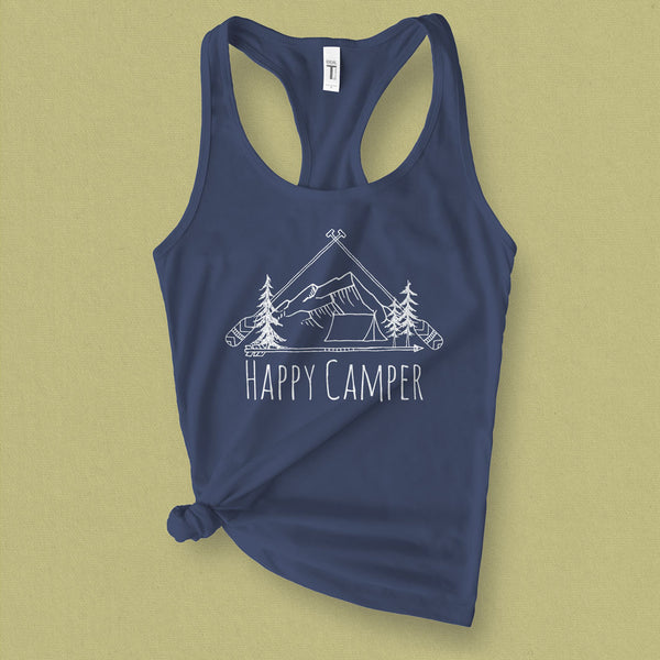 Happy Camper Graphic Tank Top - MoxiCali