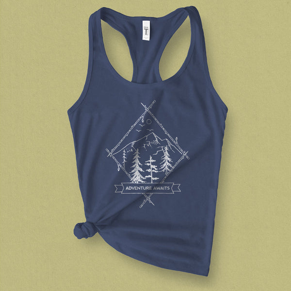 Adventure Awaits Graphic Tank Top - MoxiCali