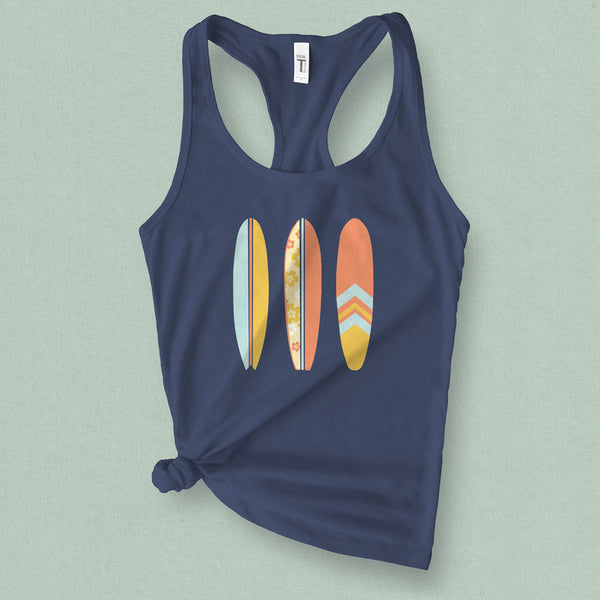 Retro Surfboard Graphic Tank Top - MoxiCali