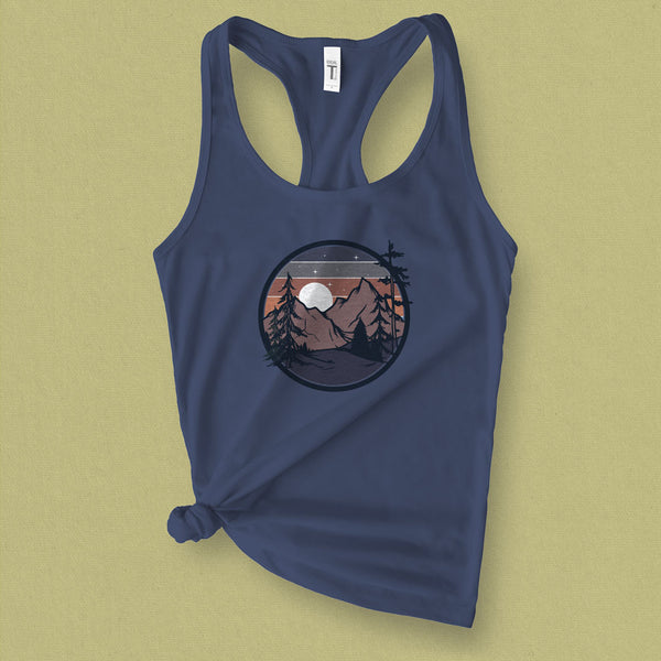 Retro Mountain Adventure Camp Graphic Tank - MoxiCali