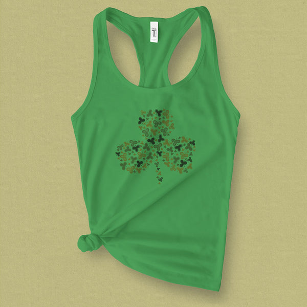 St Patrick's Day Shamrock Graphic Tank Top - MoxiCali