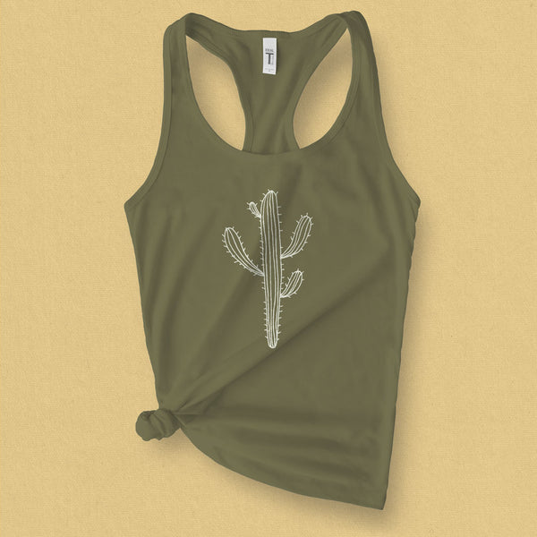 Cactus Graphic Tank Top - MoxiCali
