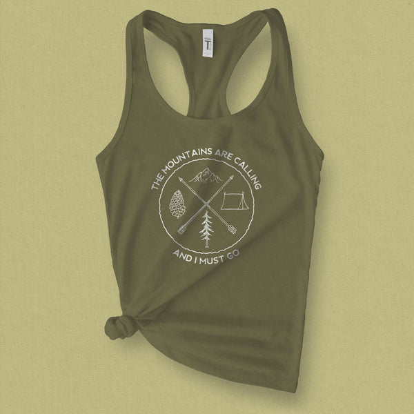 The Mountains are Calling I Must Go Tank Top - MoxiCali