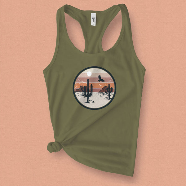 Desert Cactus Graphic Tank Top - MoxiCali