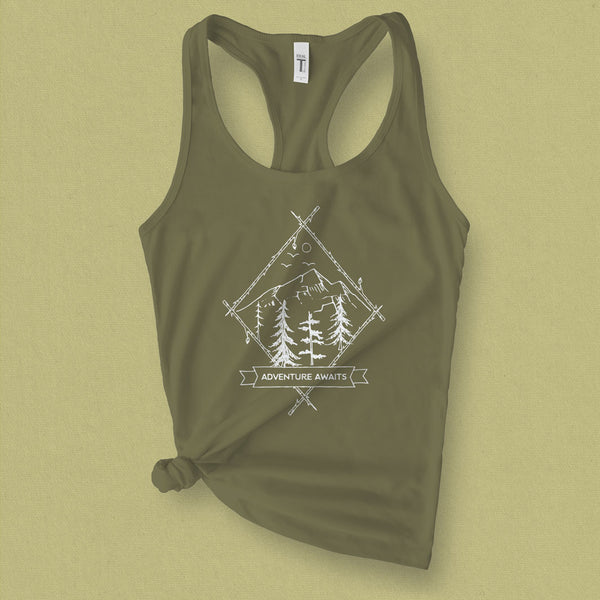 Adventure Awaits Graphic Tank Top - MoxiCali