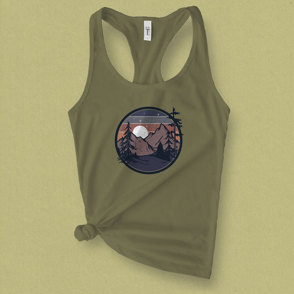 Retro Mountain Adventure Camp Graphic Tank - MoxiCali