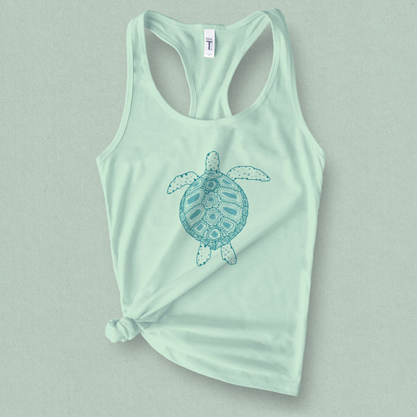 Sea Turtle Graphic Tank Top - MoxiCali