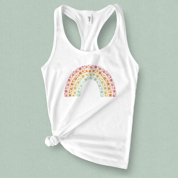 Mini Flower Rainbow Graphic Tank Top - MoxiCali