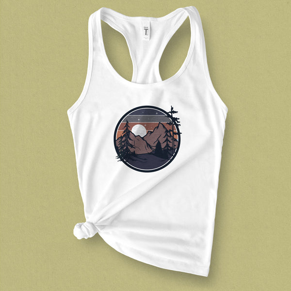 Retro Mountain Adventure Camp Graphic Tank - MoxiCali