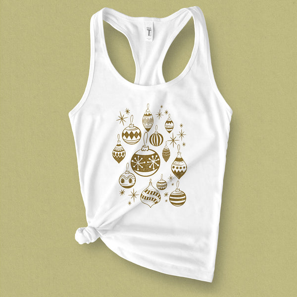 Christmas Ornaments Graphic Tank Top - MoxiCali