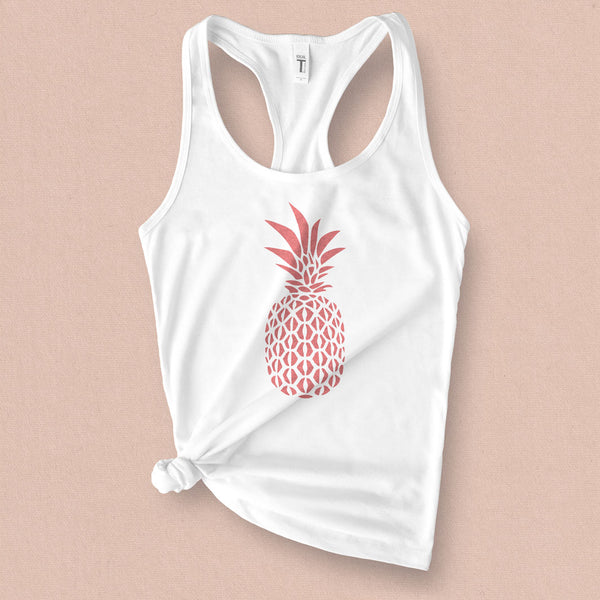 Pink Pineapple Retro Graphic Tank Top - MoxiCali