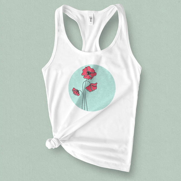Poppy Graphic Tank Top - MoxiCali