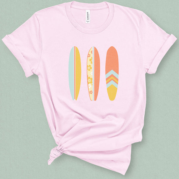 Retro Summer Surfboard Graphic Tee - MoxiCali