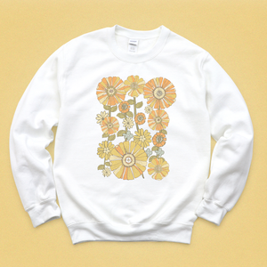 Retro Flower 70's Crewneck Sweatshirt - MoxiCali