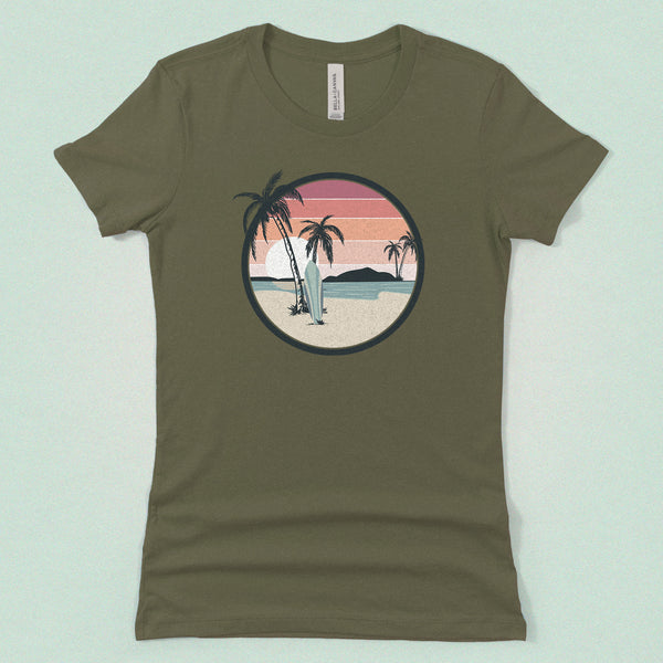 Tropical Beach Surfer Women's Tee