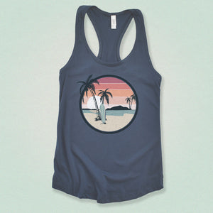 Tropical Beach Surfer Tank Top