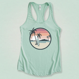 Tropical Beach Surfer Tank Top