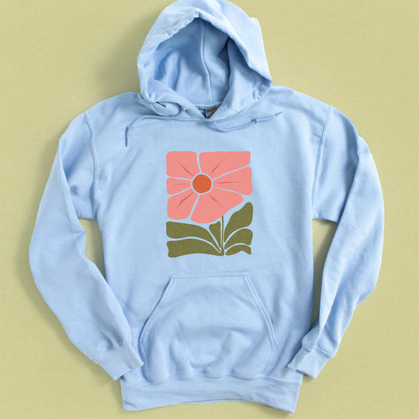 Modern Bold Flower Hooded Sweatshirt