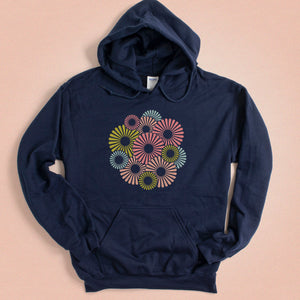 Abstract Beach Flowers Hooded Sweatshirt