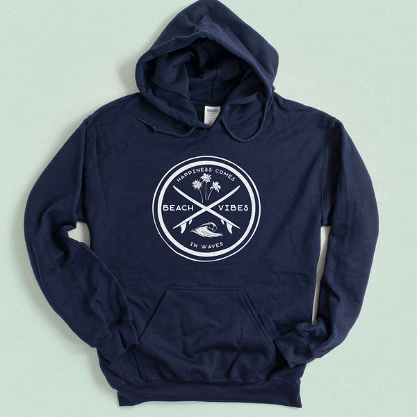 Happiness Comes In Waves Hooded Sweatshirt