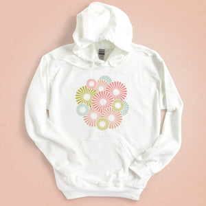 Abstract Beach Flowers Hooded Sweatshirt