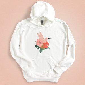Tropical Hibiscus Hummingbird Hooded Sweatshirt