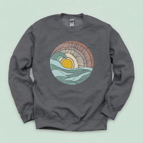 Barrel Wave Sunset Crewneck Sweatshirt