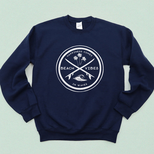 Happiness Comes In Waves Crewneck Sweatshirt