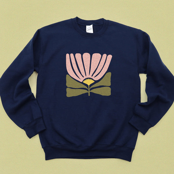 Modern Abstract Flower Crewneck Sweatshirt