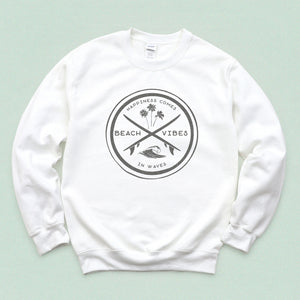 Happiness Comes In Waves Crewneck Sweatshirt