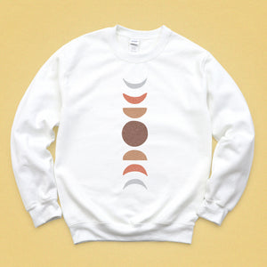 Terracotta Moon Phase Crewneck Sweatshirt