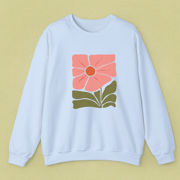 Modern Bold Flower Crewneck Sweatshirt