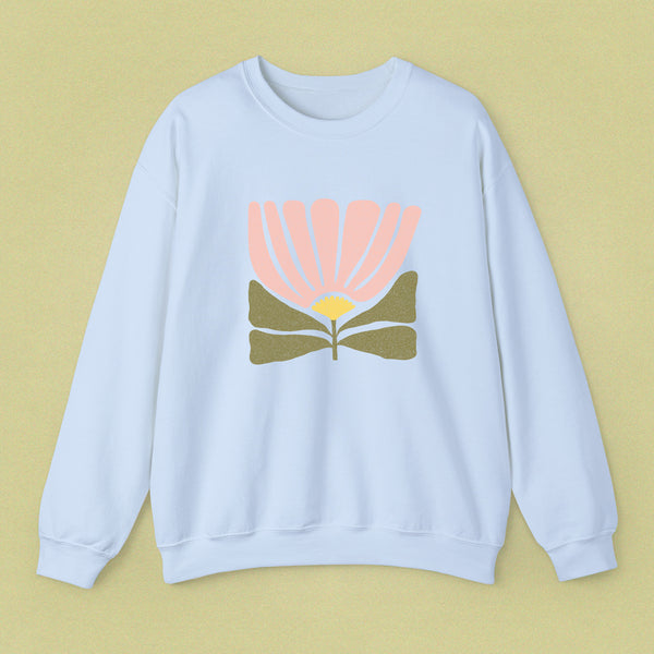 Modern Abstract Flower Crewneck Sweatshirt