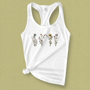 Wildflower Bunches Graphic Tank Top - MoxiCali