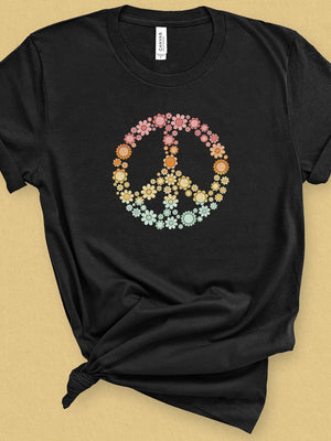 Mini Flower Peace Sign Graphic Tee - MoxiCali